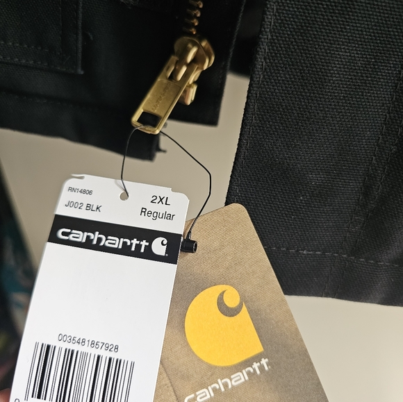 Black Arctic Quilt Duck Traditional Work Jacket by Carhartt 2XL - Picture 7 of 10